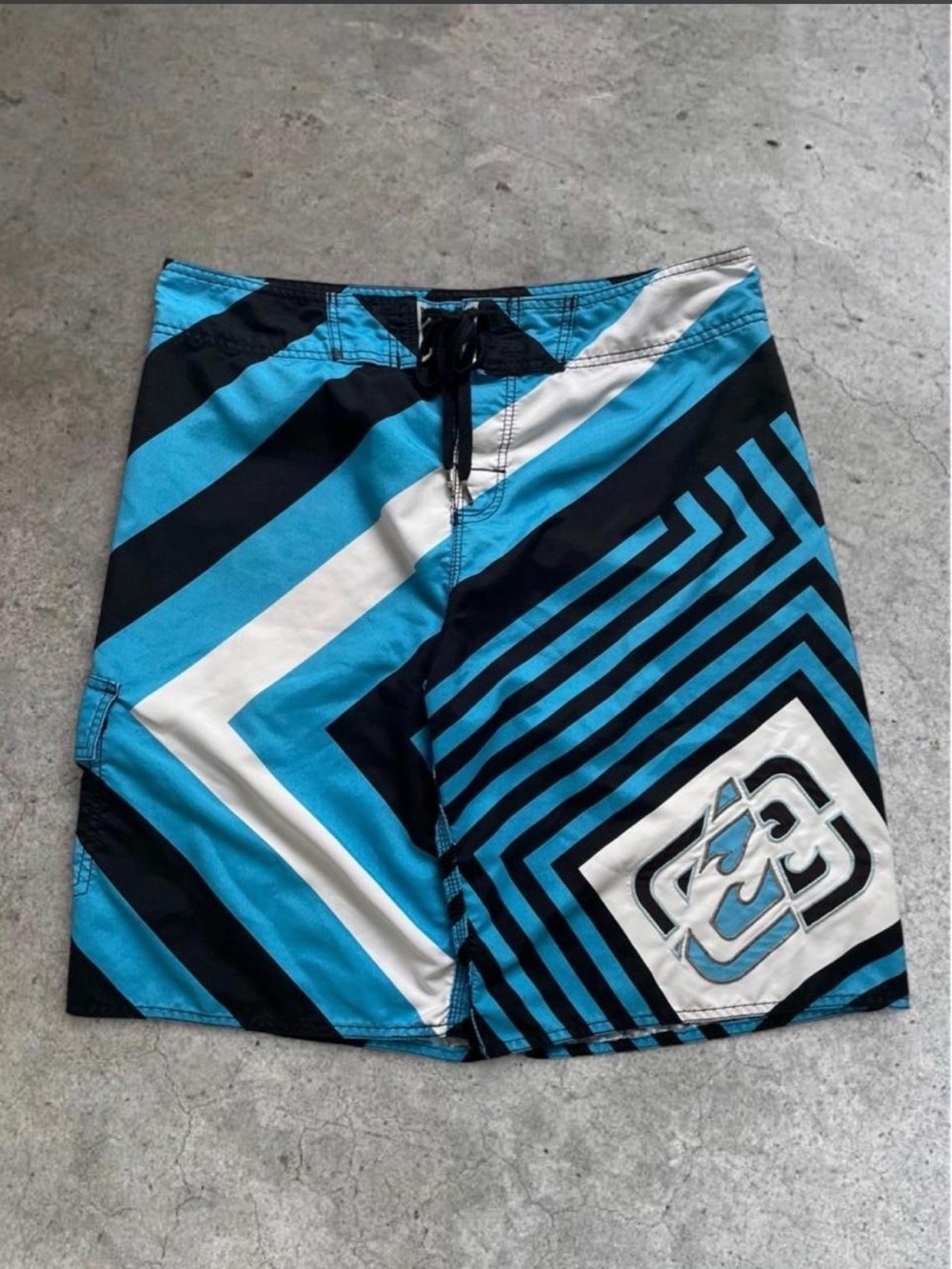 Billabong Blue Black White Graphic Boardshorts